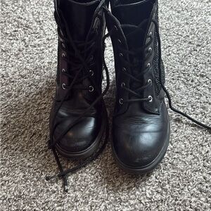 DKNY Kids Black Lace-Up Boots